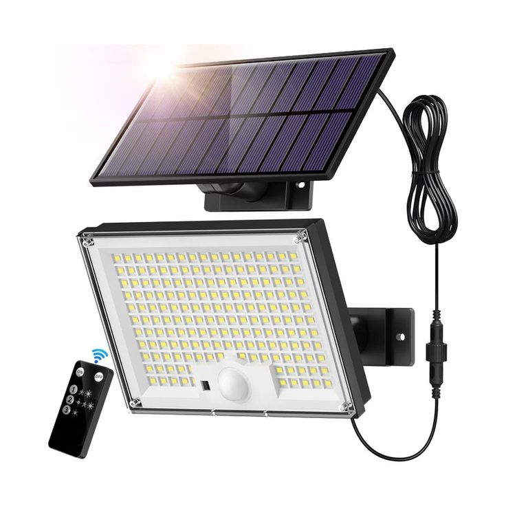 lampe-solaire-dexterieur-172-led-3-modes-detecteur-de-mouvement-lumiere-exterieure-avec-telecommande-etanche-ip65-lumiere-blanche